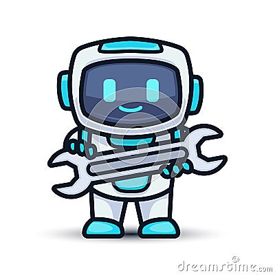 Robot cute mascot design illustration Vector Illustration