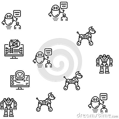 Robot Development And Industry vector seamless pattern Vector Illustration