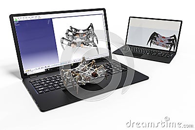 Robot development process with cad Stock Photo