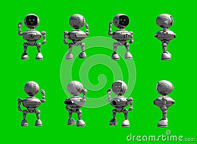 Robot in different poses Stock Photo