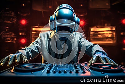 Robot DJ. Generate Ai Stock Photo