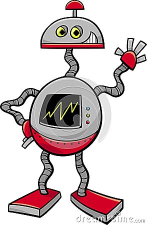 Robot or droid cartoon illustration Vector Illustration