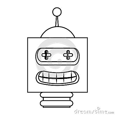 Robot electric toy icon Vector Illustration