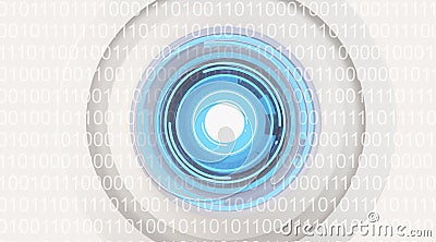 Robot eye artificial intelligence data visualization machine learning or data scan 3d-illustration Cartoon Illustration