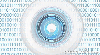 Robot eye artificial intelligence data visualization machine learning or data scan 3d-illustration Cartoon Illustration