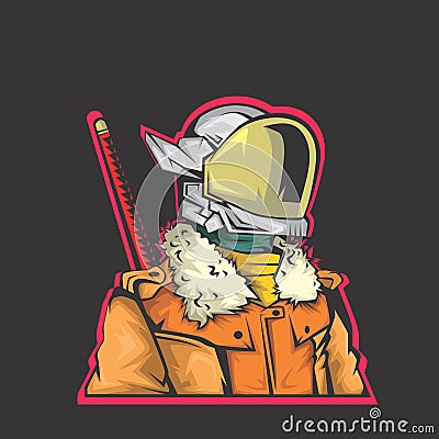 Robot fighter illustration Vector Illustration