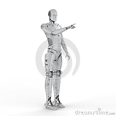 Robot finger point Stock Photo