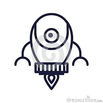 Robot floating cyborg isolated icon Vector Illustration