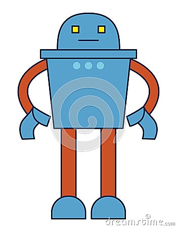 Robot front view. Vector Illustration