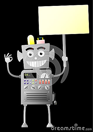 Robot giving ok Vector Illustration