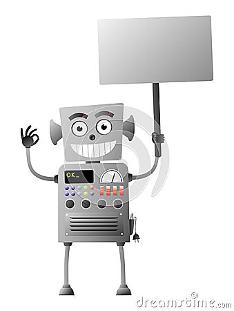 Robot giving ok Vector Illustration