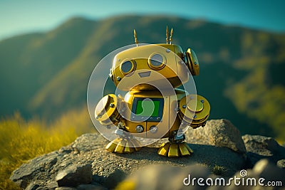 robot gold US dollar coin stock market forex trading graph futuristic Smart investment technology background, Generative AI Stock Photo
