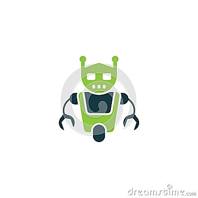 Robot green logo vector icon illustration Vector Illustration