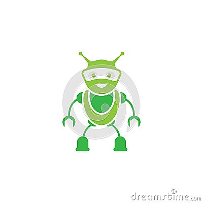 Robot green logo vector icon illustration Vector Illustration