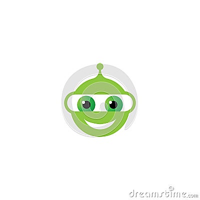 Robot green logo vector icon illustration Vector Illustration