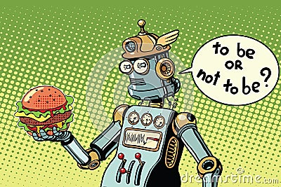 Robot hamburger fast food Vector Illustration