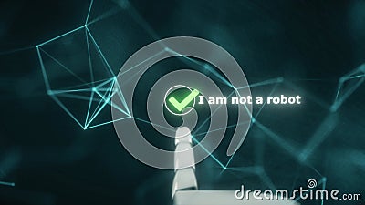 Robot Hand Clicks To Captcha I Am Not Robot Test V2 Stock Video Video Of Button Letter