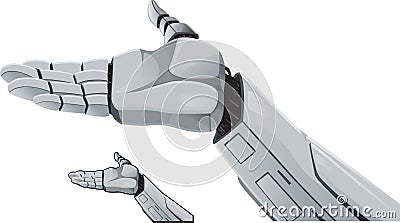 Robot hand demonstrating. Vector Illustration