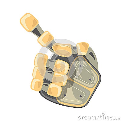 Robot hand. Hand gestures. One number. Pointer. Artificial Intelligence futuristic design concept. Vector illustration. Vector Illustration