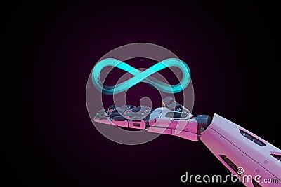 Robot hand with metaverse technology concept. 3d render Stock Photo