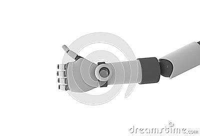 Robot hand thumb up isolated on white background Cartoon Illustration