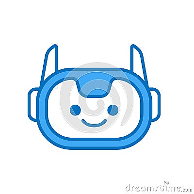 Robot Head Avatar Vector Design. Cartoon Robot Head Icon Vector Illustration
