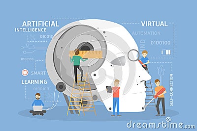 Robot head construction. Vector Illustration