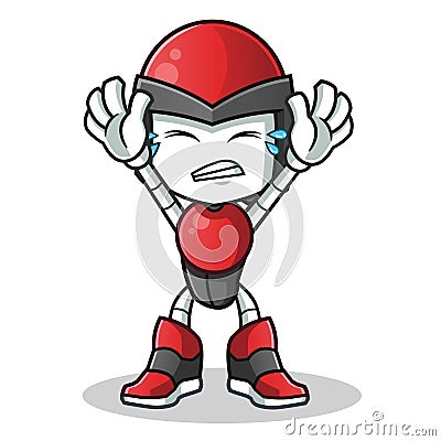 Robot humanoid surrender mascot vector cartoon illustration Cartoon Illustration