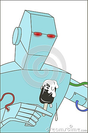 Robot icecream Vector Illustration