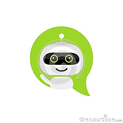 Robot icon. Chat Bot sign for support service concept. Chatbot character flat style Vector Illustration