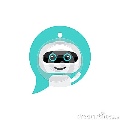 Robot icon. Chat Bot sign for support service concept. Chatbot character flat style Vector Illustration