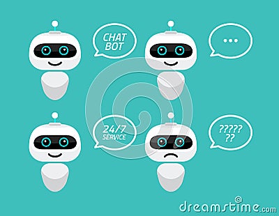 Robot icon. Chat Bot sign for support service concept. Chatbot character flat style Vector Illustration