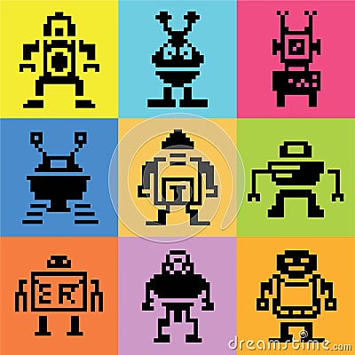 Robot icons Stock Photo