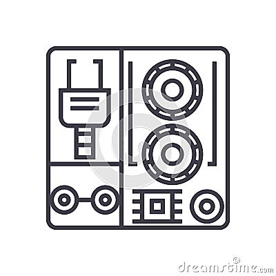 Robot industrial kits vector line icon, sign, illustration on background, editable strokes Vector Illustration