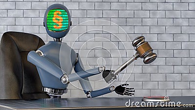A robot judge in the near future Stock Photo