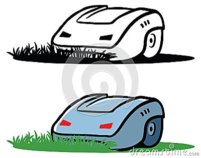 Robot lawn mower logo Stock Photo