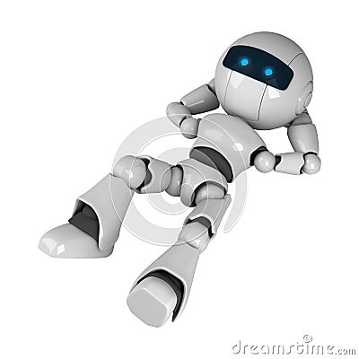 Robot laying down Stock Photo