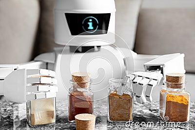 Robot is learning to taste different flavours like spices Stock Photo