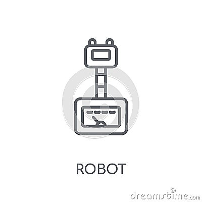 Robot linear icon. Modern outline Robot logo concept on white ba Vector Illustration