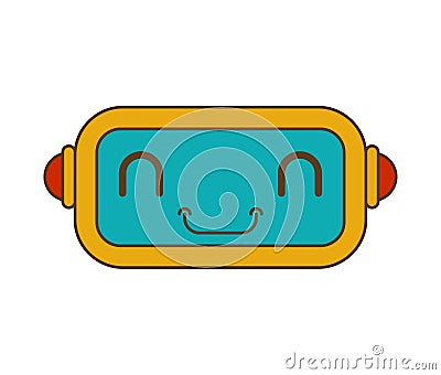 Robot little head. cyborg technology toy Vector illustration Vector Illustration