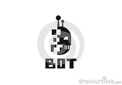 Robot Logo. Chatbot, bot symbol. Vector Illustration