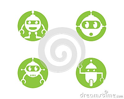 Robot logo template Vector Illustration