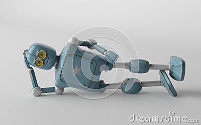 The robot is lying 3d, render Stock Photo