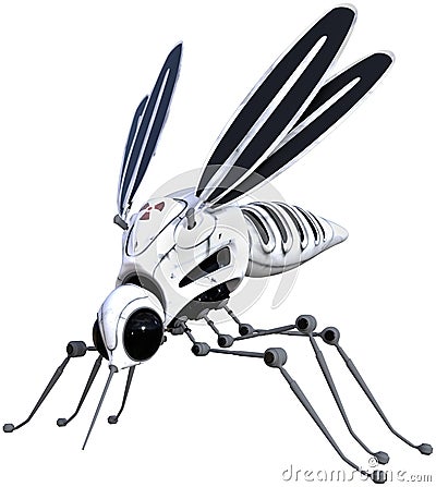 Robot Machine, Insect Mosquito, Isolated Stock Photo