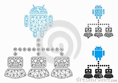 Robot Manager Vector Mesh 2D Model and Triangle Mosaic Icon Vector Illustration