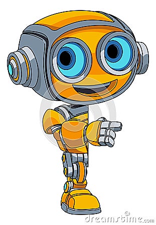 Robot Mascot Cartoon Cute Fun Alien Character Man Vector Illustration