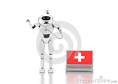 Robot medik 3d render Stock Photo