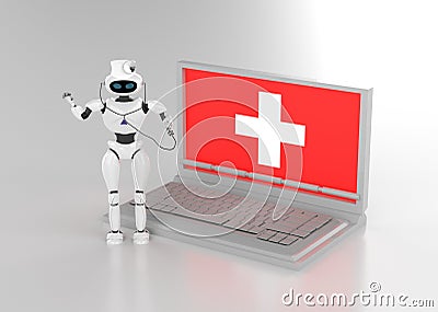 Robot medik 3d render Stock Photo
