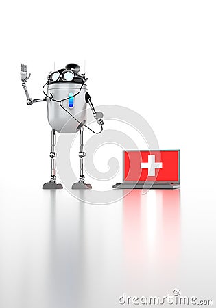 Robot medik 3d render Stock Photo