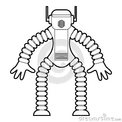 Robot monkey icon outline Vector Illustration